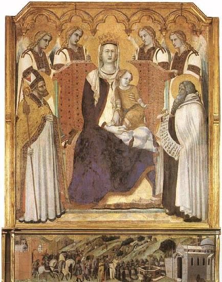 Ambrogio Lorenzetti Madonna with Angels between St Nicholas and Prophet Elisha China oil painting art